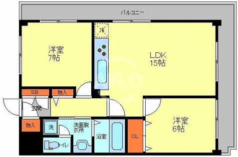 ハイツ森ノ宮【2階】の間取り