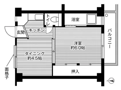 ビレッジハウス南野田6号棟【409号室】の間取り