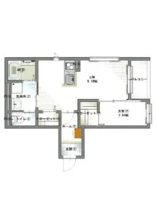 オーパス北在家【1階】の間取り