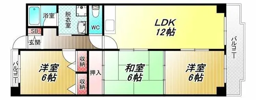 ラルゴ久宝寺【3階】の間取り