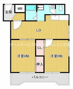 夕陽ヶ丘レヂデンス【4階】の間取り