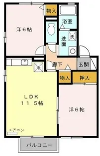 レジデンス大岡【B202号室】の間取り