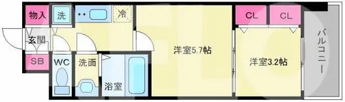 S-RESIDENCE日本橋Qualier【2階】の間取り