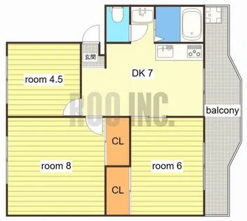 溝口ハイツ【D-3号室】の間取り