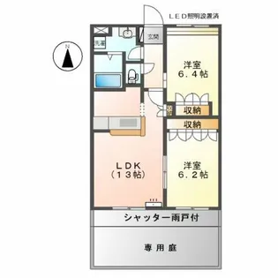 ウエストウッド【1階】の間取り