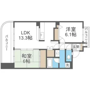 アーバンパレス天神南ハートランドタワー A棟【14階】の間取り