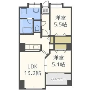 レジディア天神南【14階】の間取り