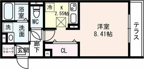 Hermitage羽根【102号室】の間取り