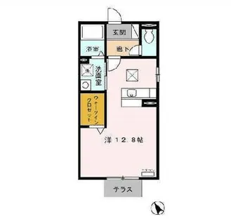 ヴィラ赤坪【201号室】の間取り