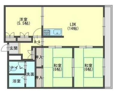 高楽ハイツ【605号室】の間取り