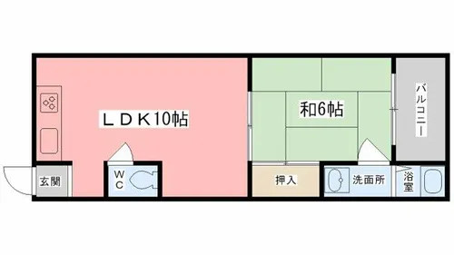 レジデンスアサヒ【1-3号室】の間取り