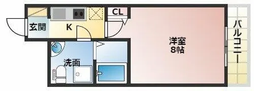 SERENiTE江坂四番館【8階】の間取り