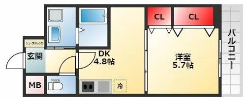 宿院西TKハイツ2号館【705号室】の間取り
