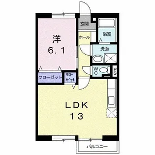 1LDKの間取り画像