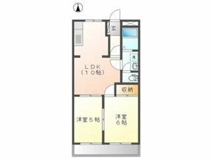 第2グリーンヒルズ【202号室】の間取り