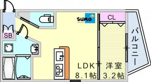 コティ下三条町【1階】の間取り