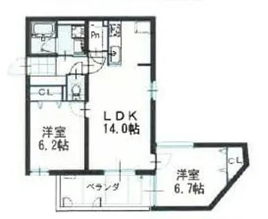 レジデンス アルファベット【1階】の間取り