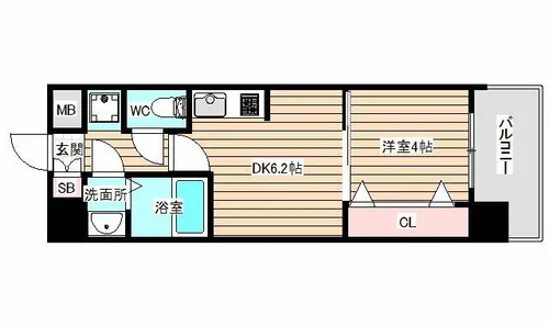 スプランディッド中之島WEST【11階】の間取り