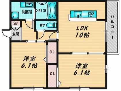 クローバー友井【2階】の間取り