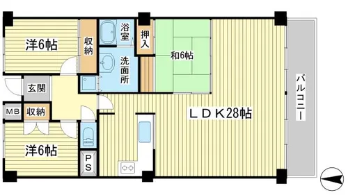 ロイヤルステイツ東辻井【202号室】の間取り