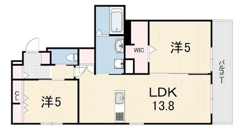 ヘーベルメゾン神楽夙川ウエスト【3階】の間取り