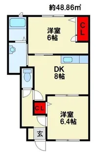 エーデルハイムCHIYO【102号室】の間取り