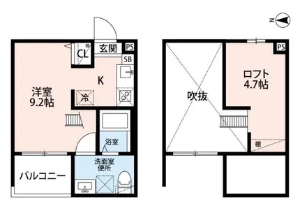 イーストクレッセント【2階】の間取り