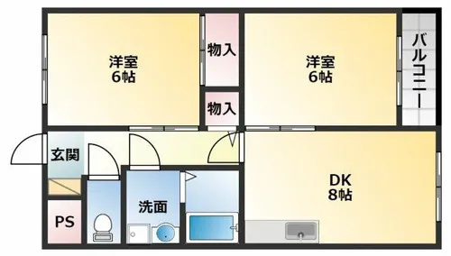 ライクホース三宅【1階】の間取り