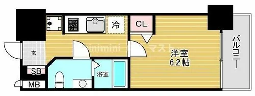 エグゼ大阪CITYZWEI(ツヴァイ)【10階】の間取り