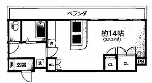 1Kの間取り画像