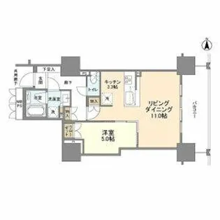 ローレルタワー堺筋本町【6階】の間取り