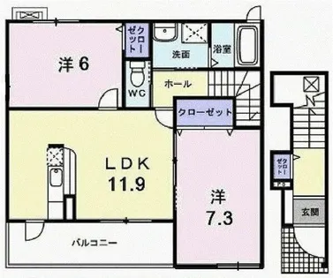 アン・フルール【2階】の間取り