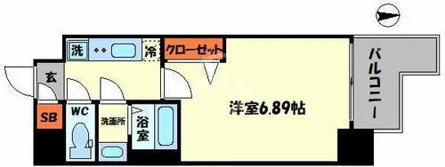 フォーリアライズ難波南レーヴ【6階】の間取り