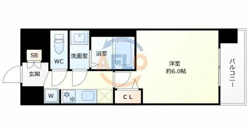 プレリス阿波座Bloom【2階】の間取り