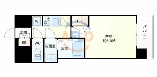 プレリス阿波座Bloom【11階】の間取り