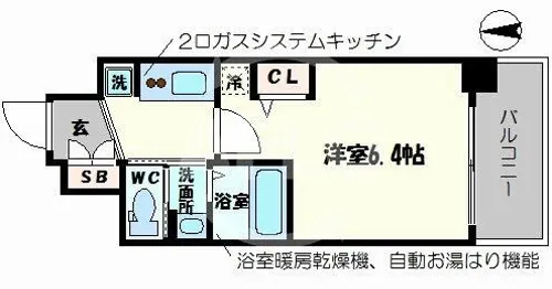 エステムコート難波Vブロード【12階】の間取り