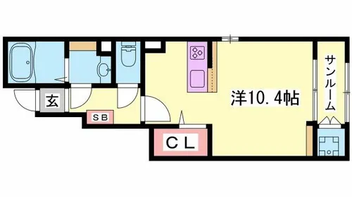 兵庫県姫路市広畑区才【アパート】の間取り