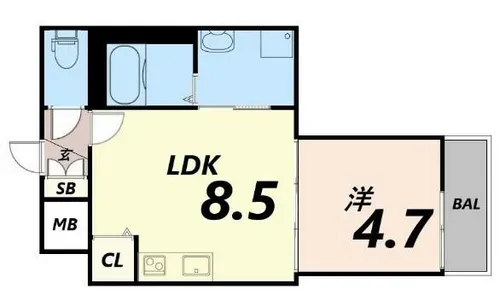 Habitasion京口【1階】の間取り