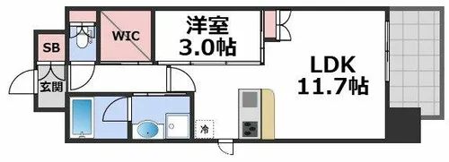 セレニテフラン谷町四丁目【5階】の間取り