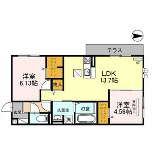 Sinfaria YUZATO C棟【1階】の間取り