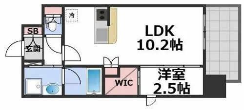 セレニテフラン谷町四丁目【6階】の間取り