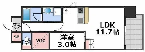 セレニテフラン谷町四丁目【7階】の間取り