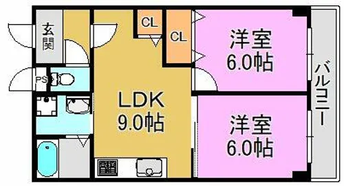 コーポ大喜【4階】の間取り