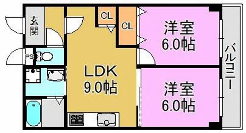 コーポ大喜【4階】の間取り