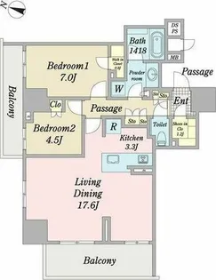 ウエリス覚王山法王町【6階】の間取り