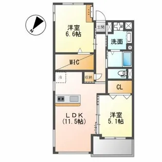 Prestige del 西海岸【2階】の間取り
