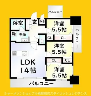 ガーデン・コートSUNATSU【10階】の間取り