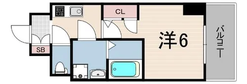 レオンコンフォート神戸駅前【6階】の間取り