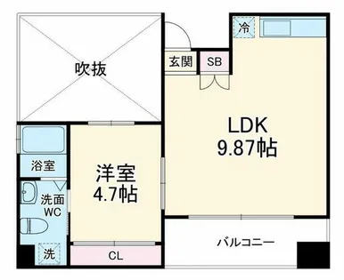 シーズ・アパートメント中之島【10階】の間取り