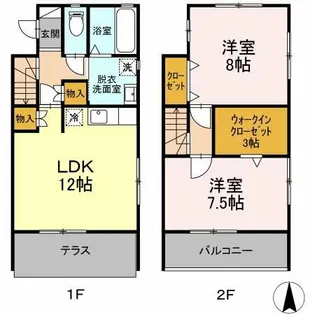 オリオン浅野【D号室】の間取り